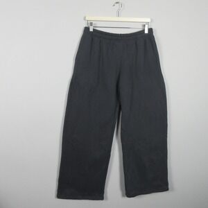 EDIKTED Gray Wide Leg Sweatpants Bow Accent Women's Size L Joggers Fleece Lined